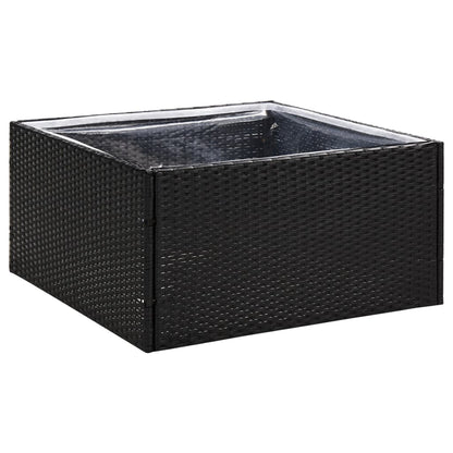 Fioriera da Giardino Nero 80x80x40 cm in Polyrattan | homemem39