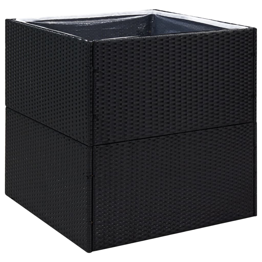Fioriera da Giardino Nero 80x80x80 cm in Polyrattan - homemem39