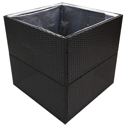Fioriera da Giardino Nero 80x80x80 cm in Polyrattan - homemem39