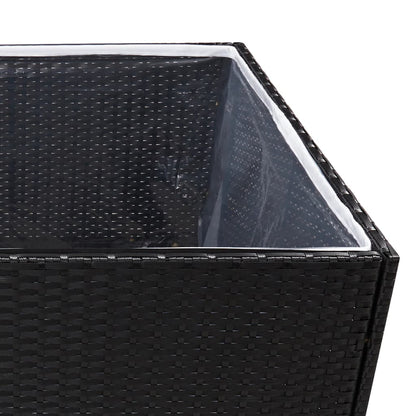 Fioriera da Giardino Nero 157x80x80 cm in Polyrattan - homemem39