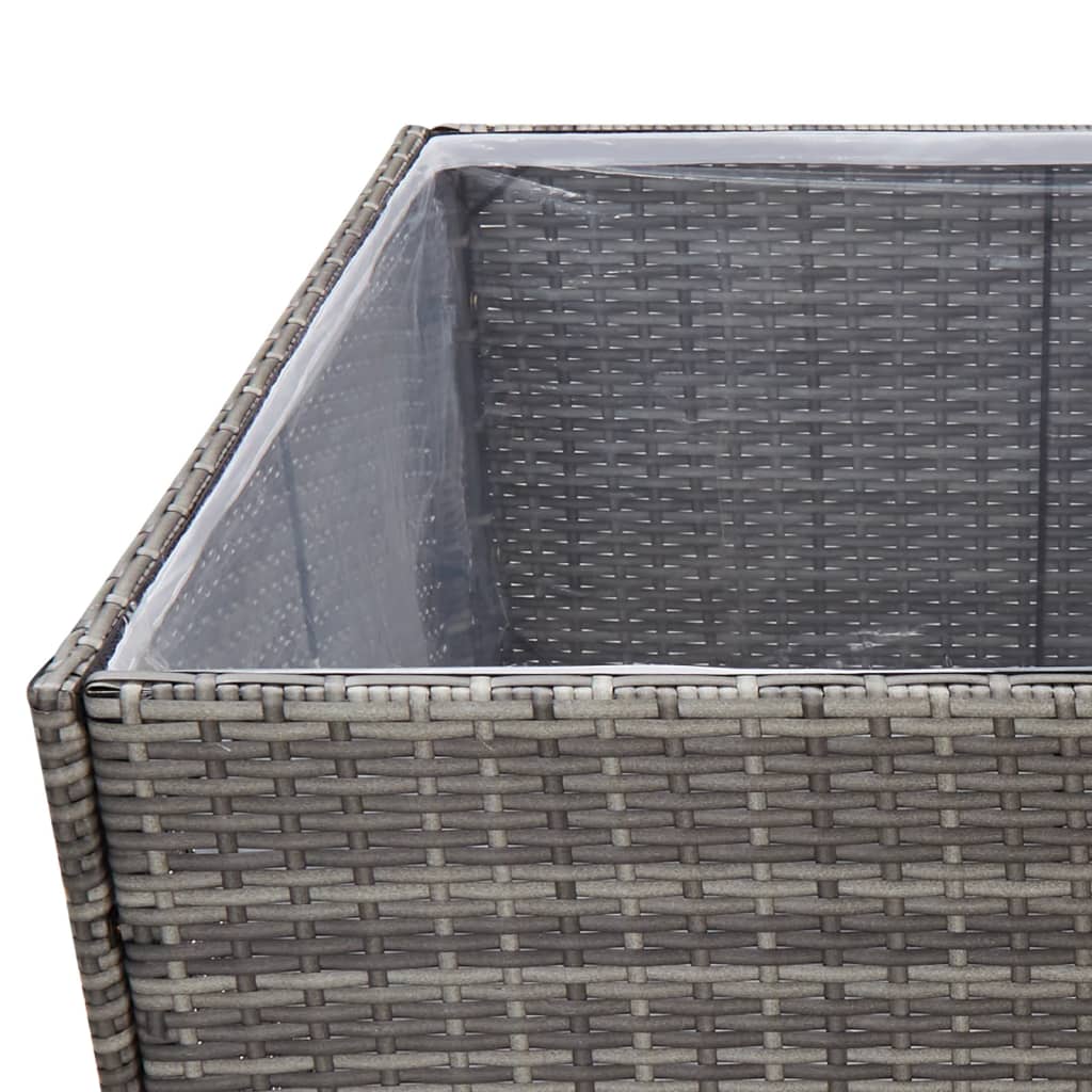 Fioriera da Giardino Grigia 80x80x80 cm in Polyrattan | homemem39