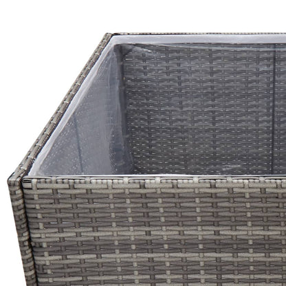 Fioriera da Giardino Grigia 80x80x80 cm in Polyrattan | homemem39