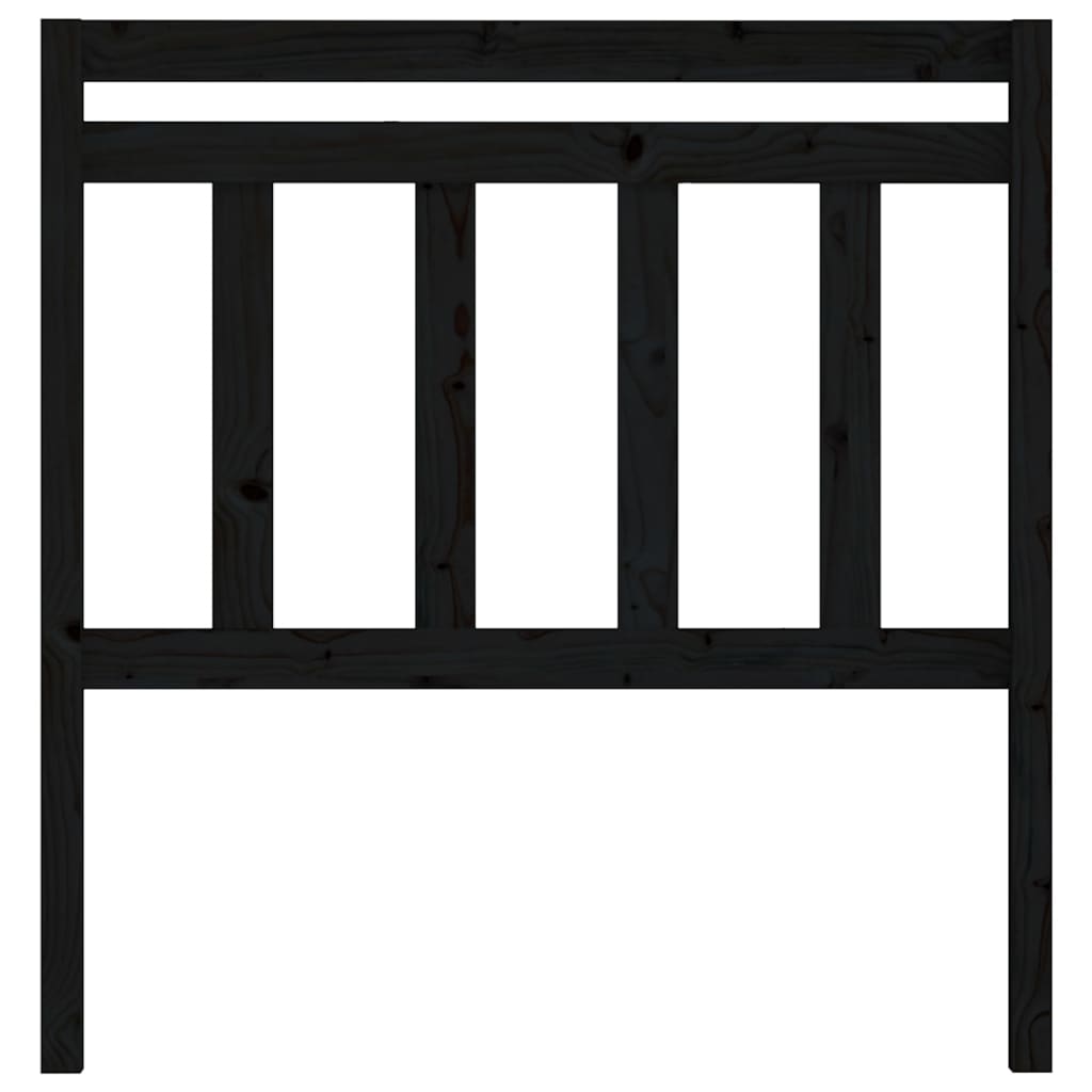 Testiera per Letto Nera 106x4x100 cm in Legno Massello di Pino - homemem39