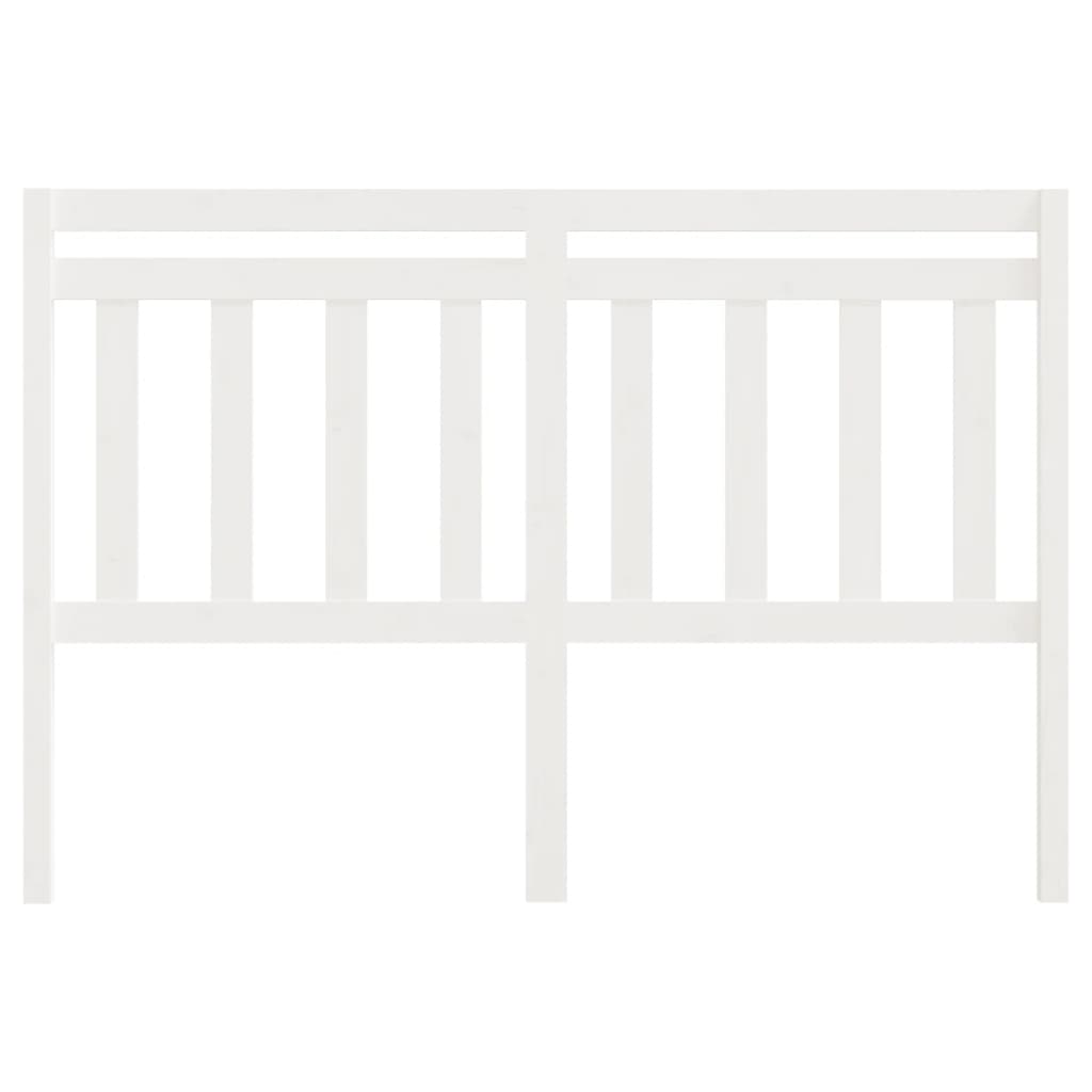 Testiera per Letto Bianca 140x4x100cm in Legno Massello di Pino