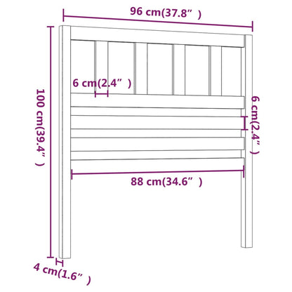 Testiera per Letto 96x4x100 cm in Legno Massello di Pino - homemem39