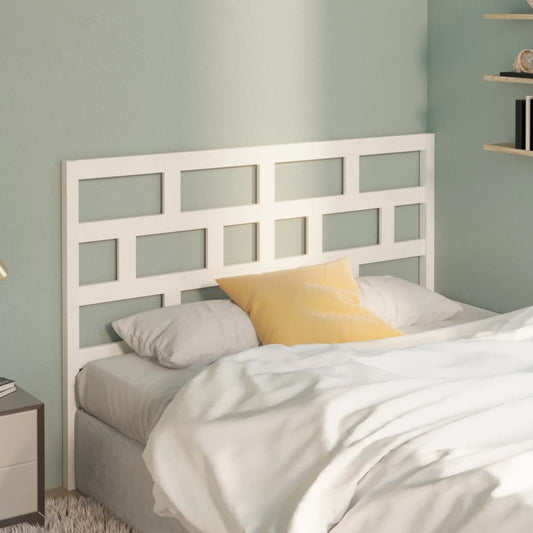 Testiera per Letto Bianca 146x4x100cm in Legno Massello di Pino - homemem39