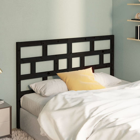 Testiera per Letto Nera 126x4x100 cm in Legno Massello di Pino - homemem39
