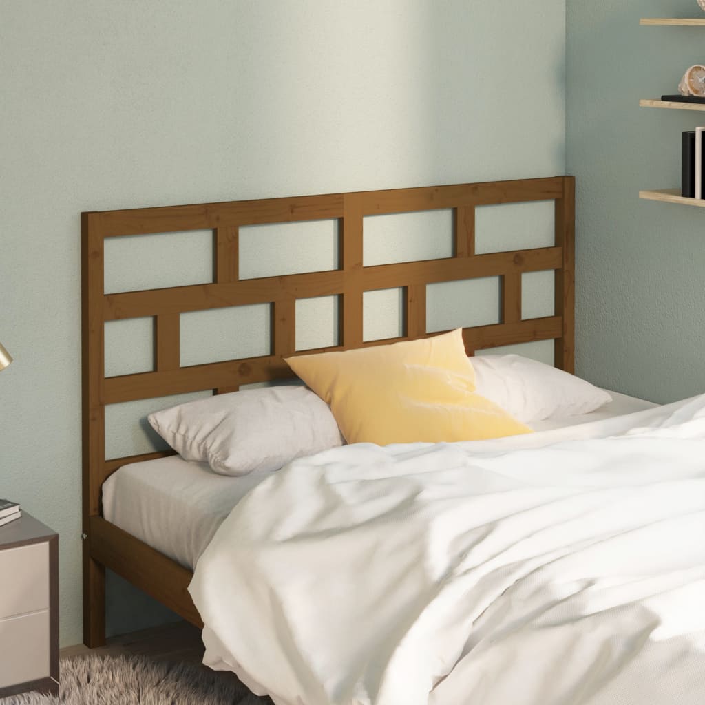 Testiera per Letto ambra 156x4x100 cm in Legno Massello di Pino - homemem39