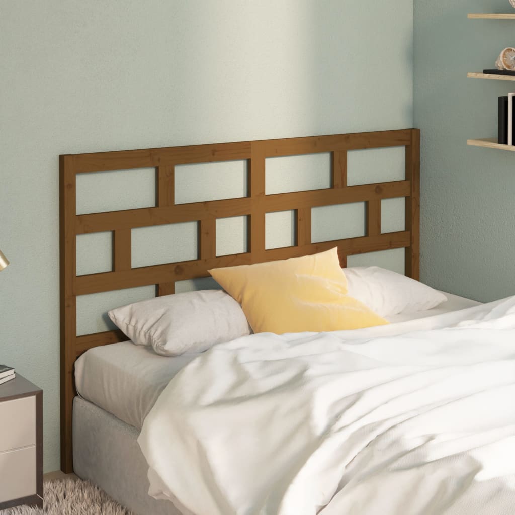 Testiera per Letto ambra 156x4x100 cm in Legno Massello di Pino - homemem39