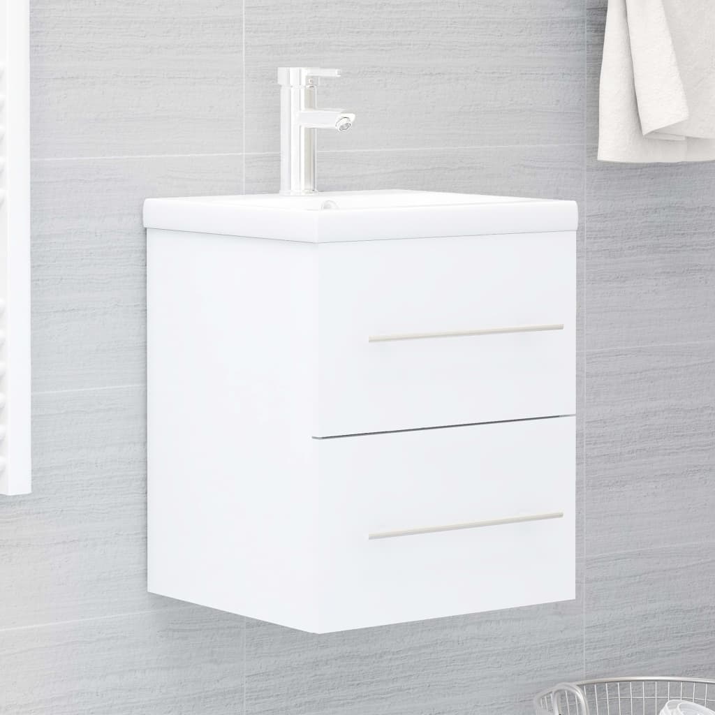 Mobile Bagno con Lavabo Integrato Bianco in Legno Multistrato - homemem39