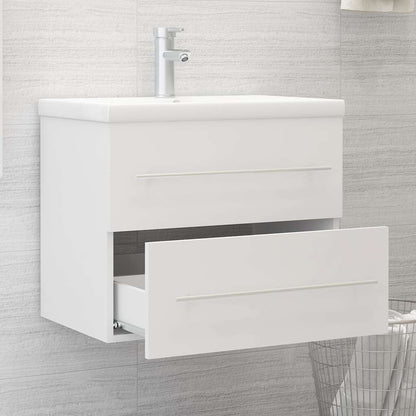 Mobile con Lavandino Integrato Bianco in Legno Multistrato