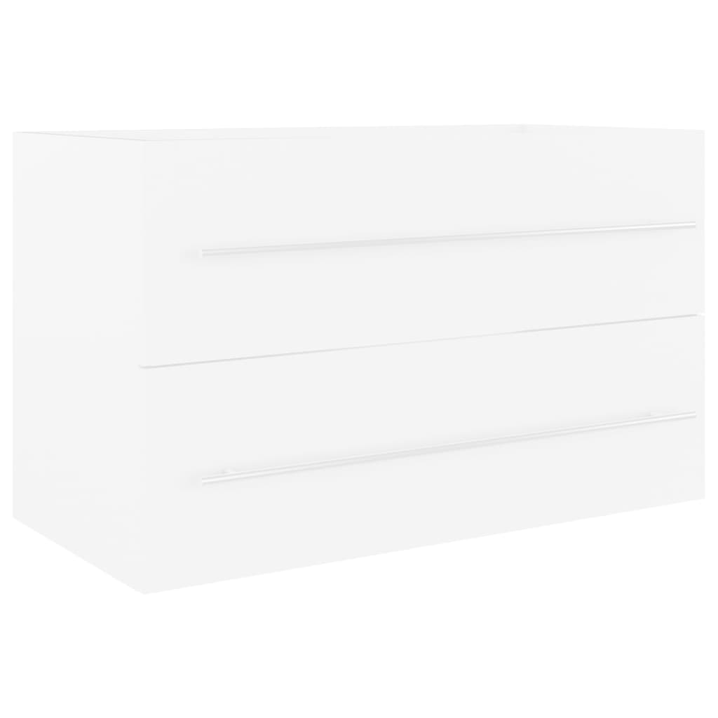 Mobile con Lavabo Integrato Bianco in Legno Multistrato | homemem39