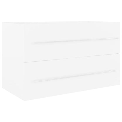 Mobile con Lavabo Integrato Bianco in Legno Multistrato | homemem39