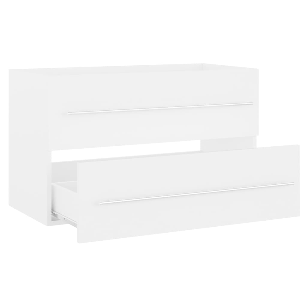 Mobile con Lavabo Integrato Bianco in Legno Multistrato | homemem39