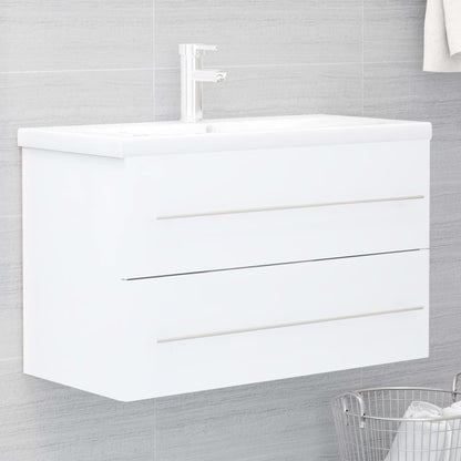 Mobile con Lavabo Integrato Bianco in Legno Multistrato | homemem39