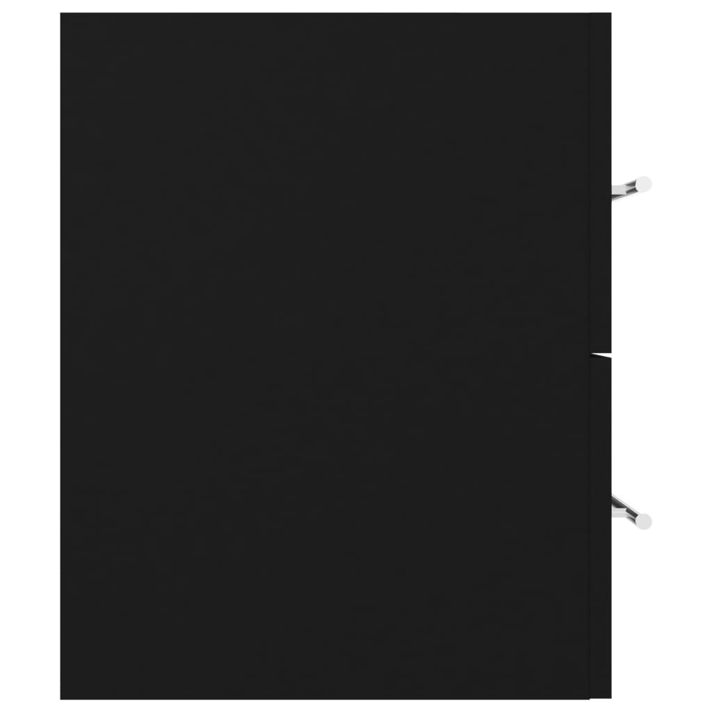 Mobile con Lavabo Integrato Nero in Legno Multistrato | homemem39