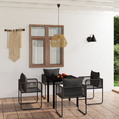 Set da Pranzo da Giardino 5 pz Nero - homemem39
