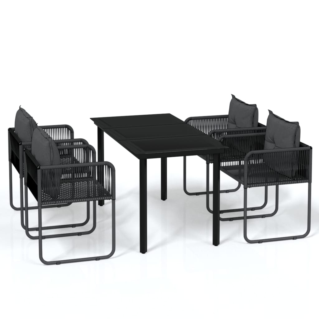 Set da Pranzo da Giardino 5 pz Nero | homemem39