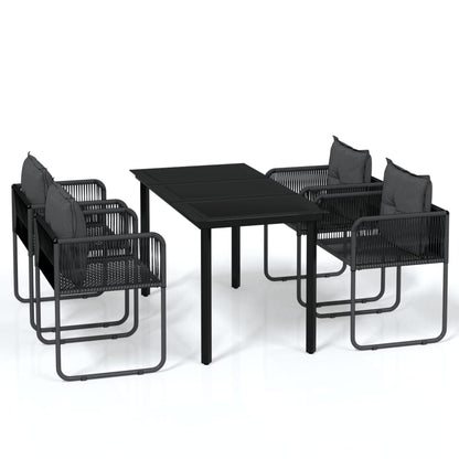 Set da Pranzo da Giardino 5 pz Nero - homemem39