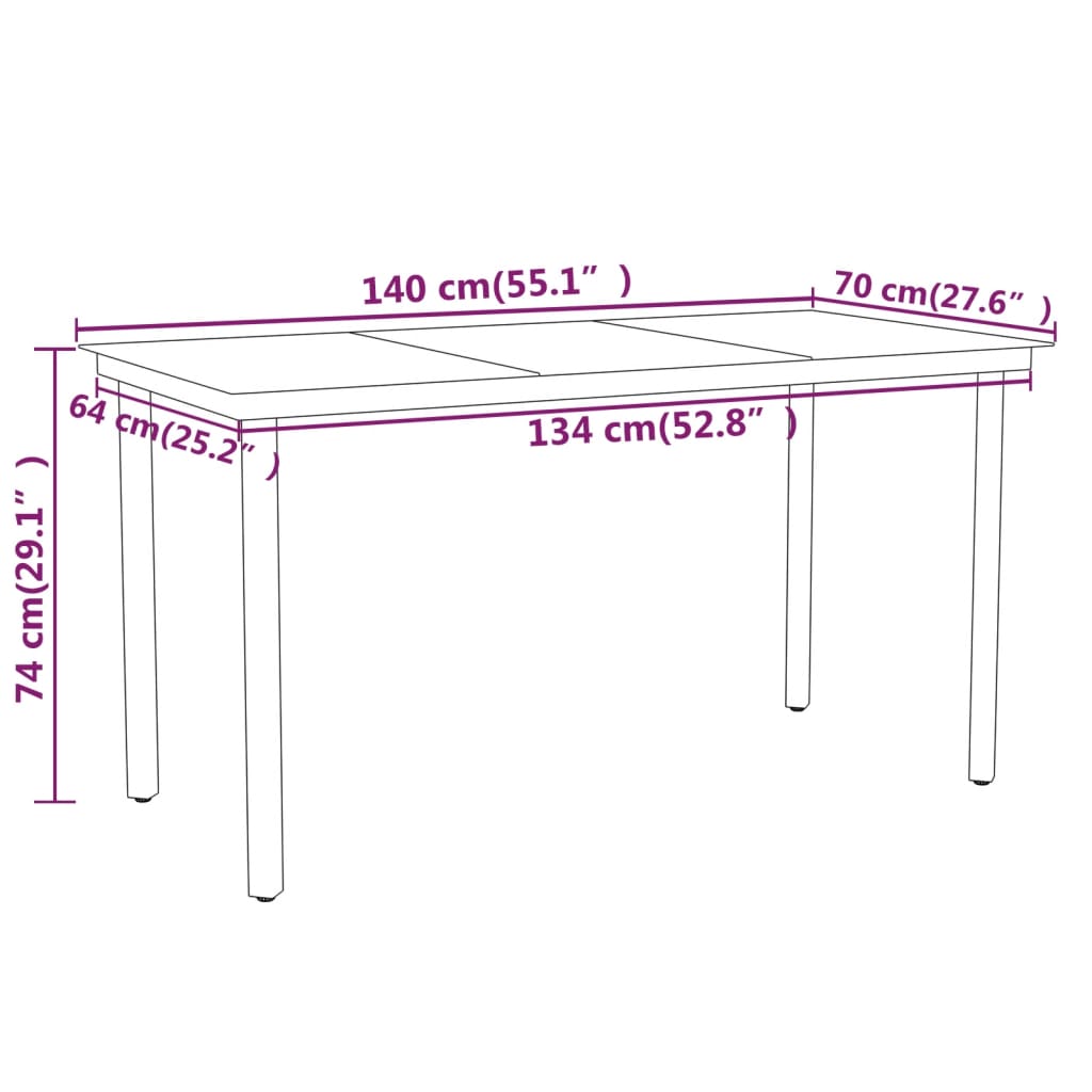 Set da Pranzo da Giardino 5 pz Nero | homemem39
