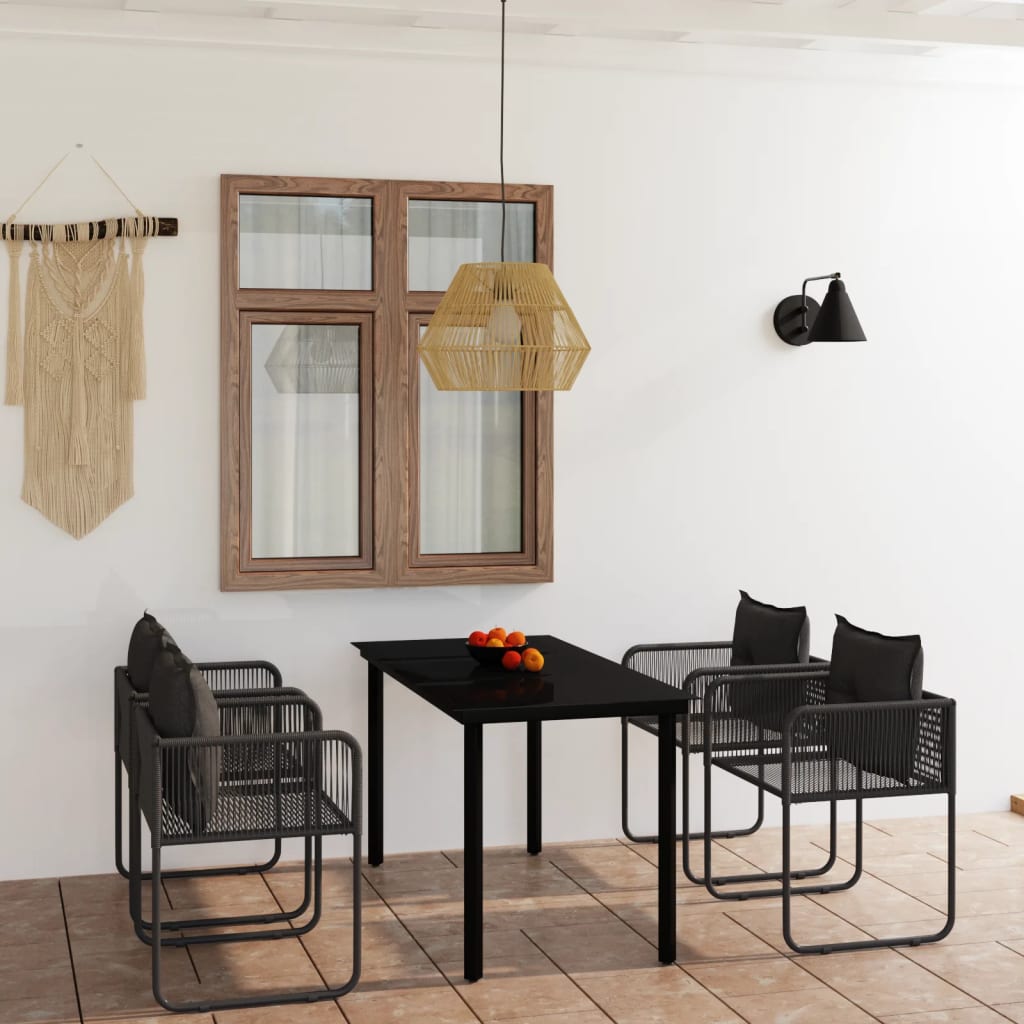 Set da Pranzo da Giardino 5 pz Nero | homemem39