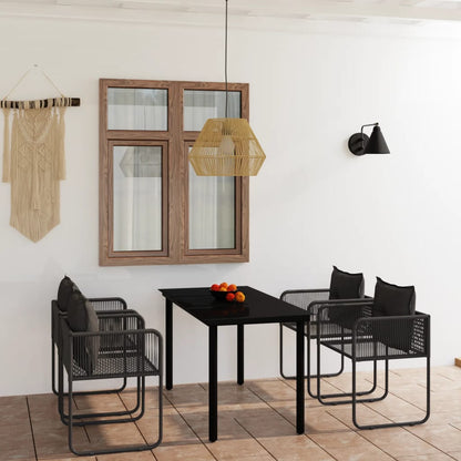 Set da Pranzo da Giardino 5 pz Nero | homemem39