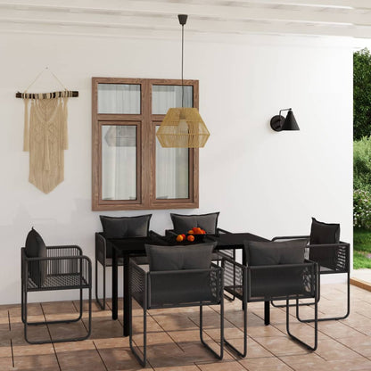 Set da Pranzo da Giardino 7 pz Nero - homemem39