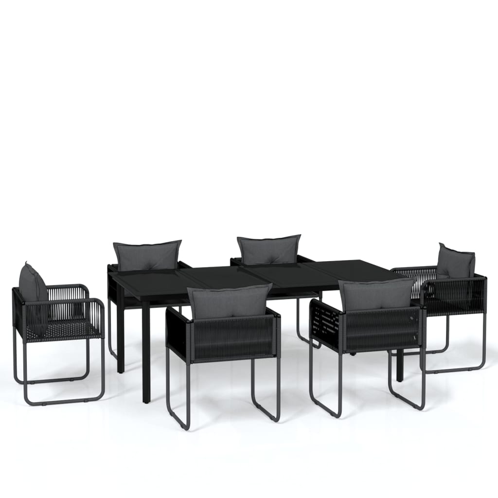 Set da Pranzo da Giardino 7 pz Nero | homemem39