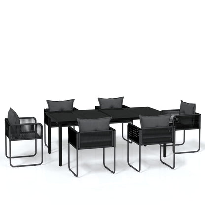 Set da Pranzo da Giardino 7 pz Nero | homemem39