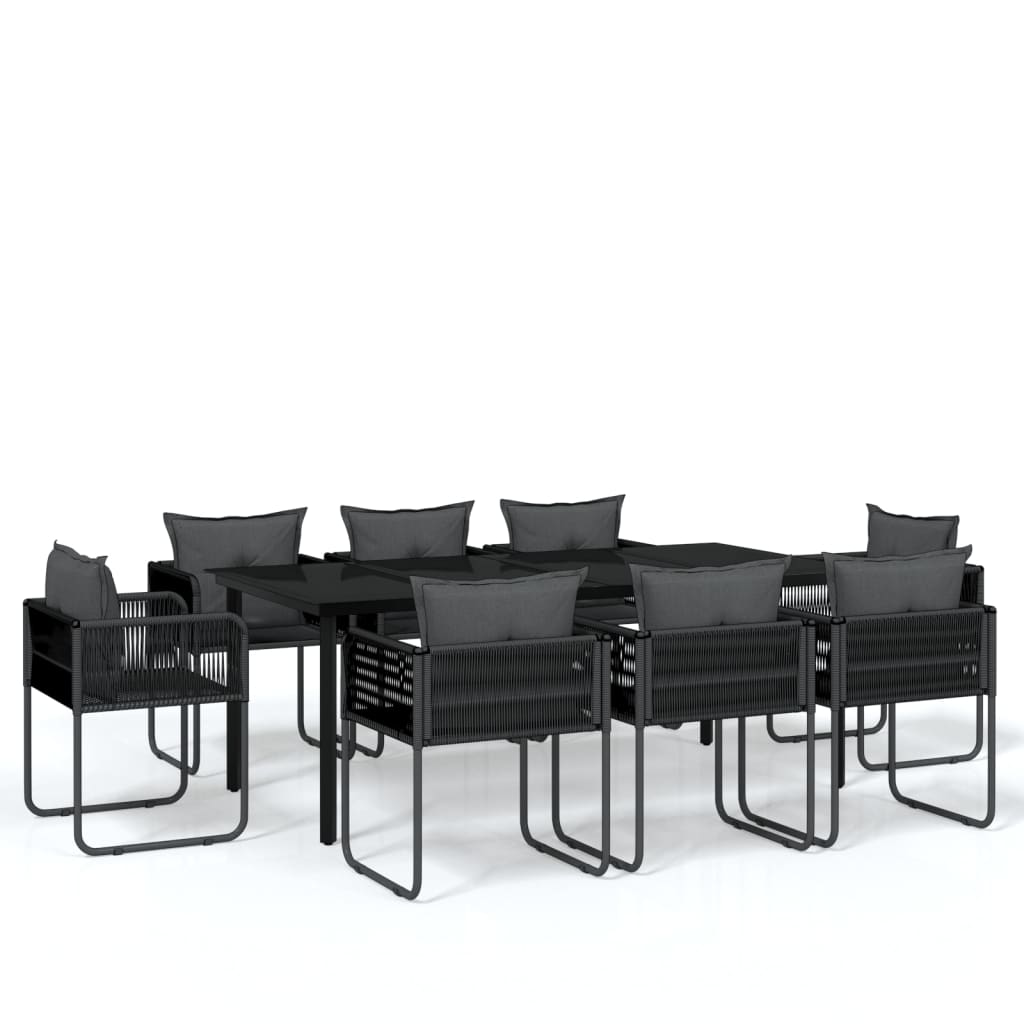 Set da Pranzo da Giardino 9 pz Nero | homemem39