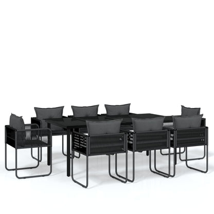 Set da Pranzo da Giardino 9 pz Nero | homemem39