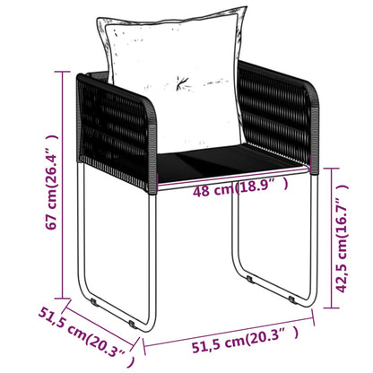 Set da Pranzo da Giardino 9 pz Nero | homemem39