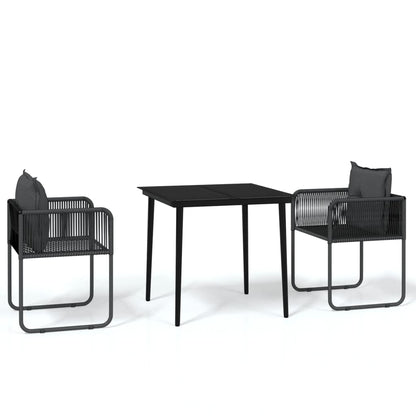 Set da Pranzo da Giardino 3 pz Nero | homemem39