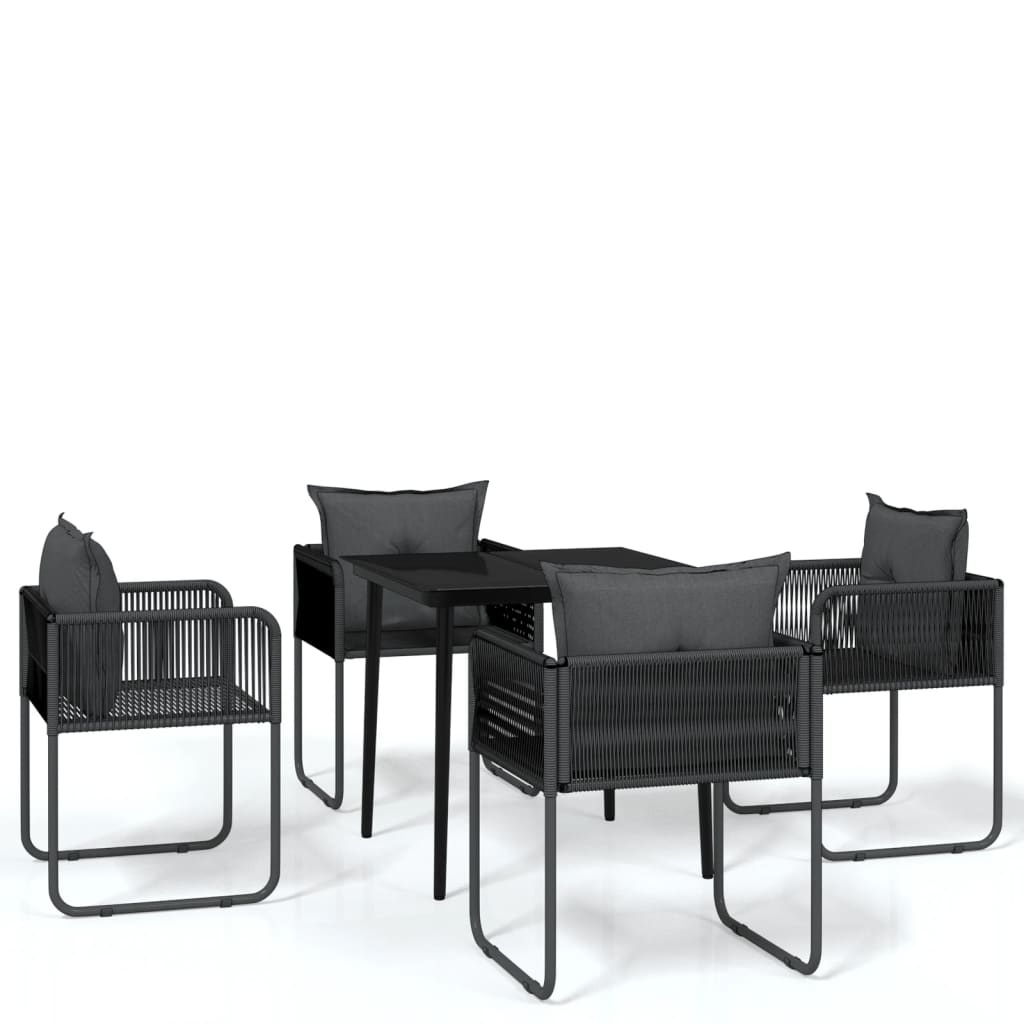 Set da Pranzo da Giardino 5 pz Nero | homemem39