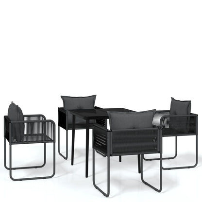Set da Pranzo da Giardino 5 pz Nero | homemem39
