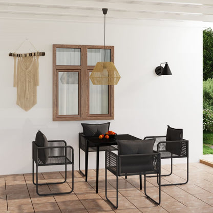 Set da Pranzo da Giardino 5 pz Nero | homemem39