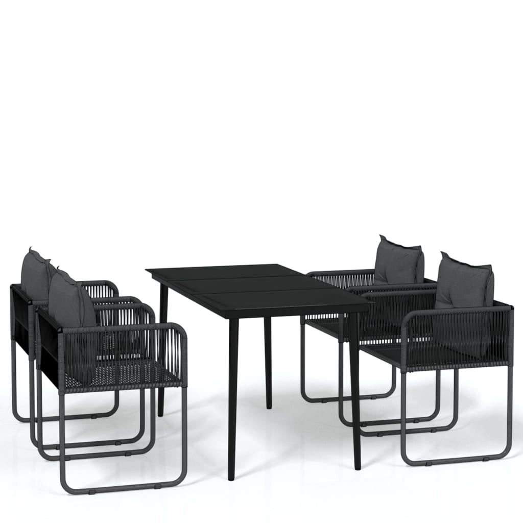 Set da Pranzo da Giardino 5 pz Nero | homemem39