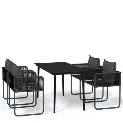 Set da Pranzo da Giardino 5 pz Nero | homemem39