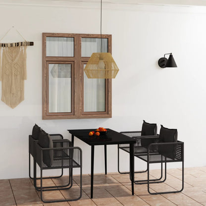 Set da Pranzo da Giardino 5 pz Nero | homemem39