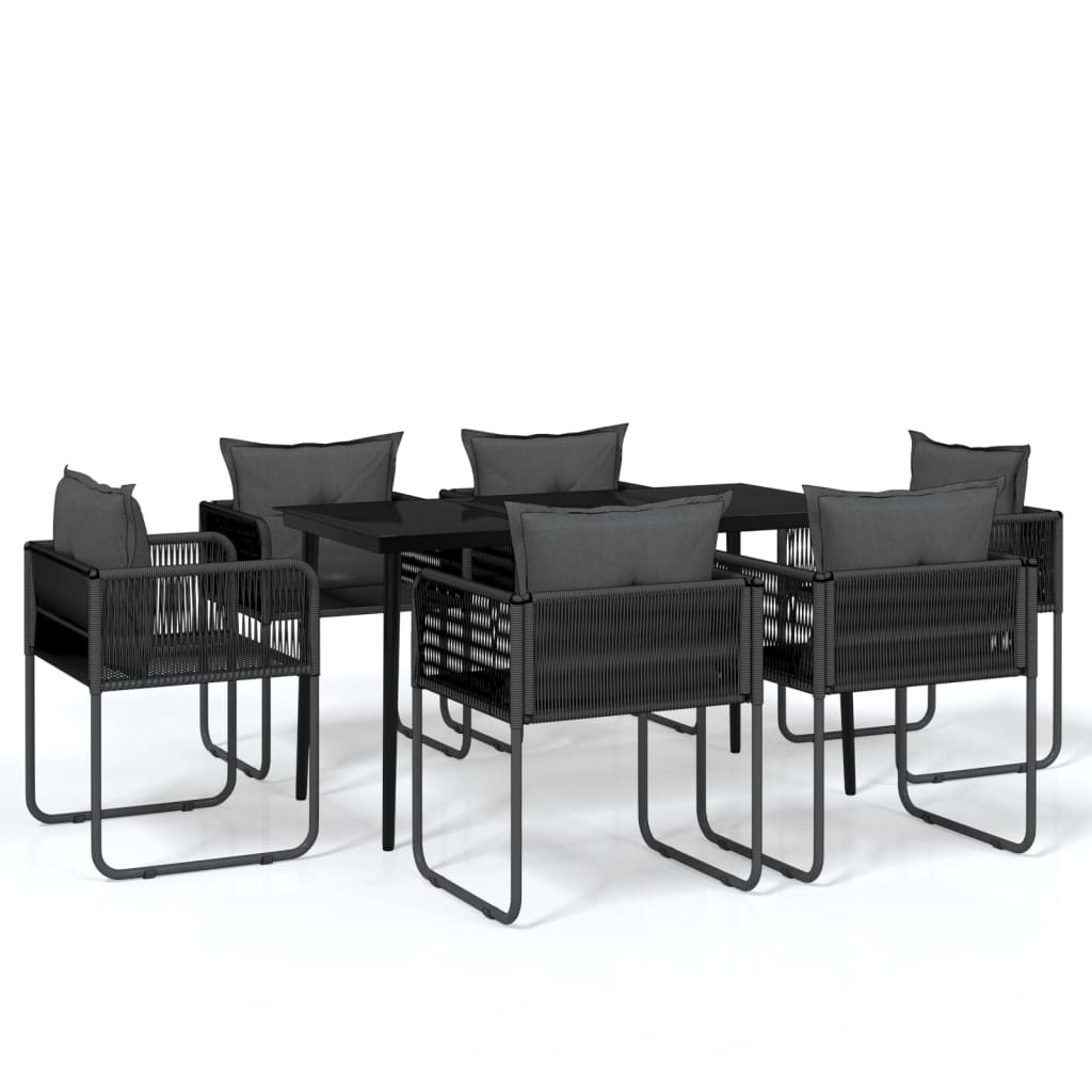 Set da Pranzo da Giardino 7 pz Nero | homemem39