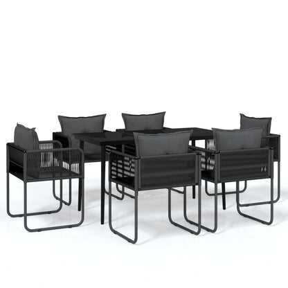 Set da Pranzo da Giardino 7 pz Nero | homemem39