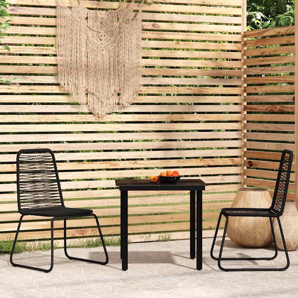 Set Mobili da Pranzo per Giardino 3 pz Nero | homemem39