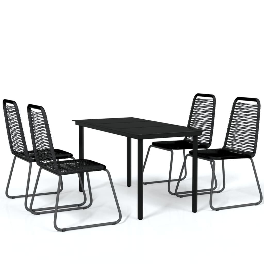 Set da Pranzo da Giardino 5 pz Nero | homemem39