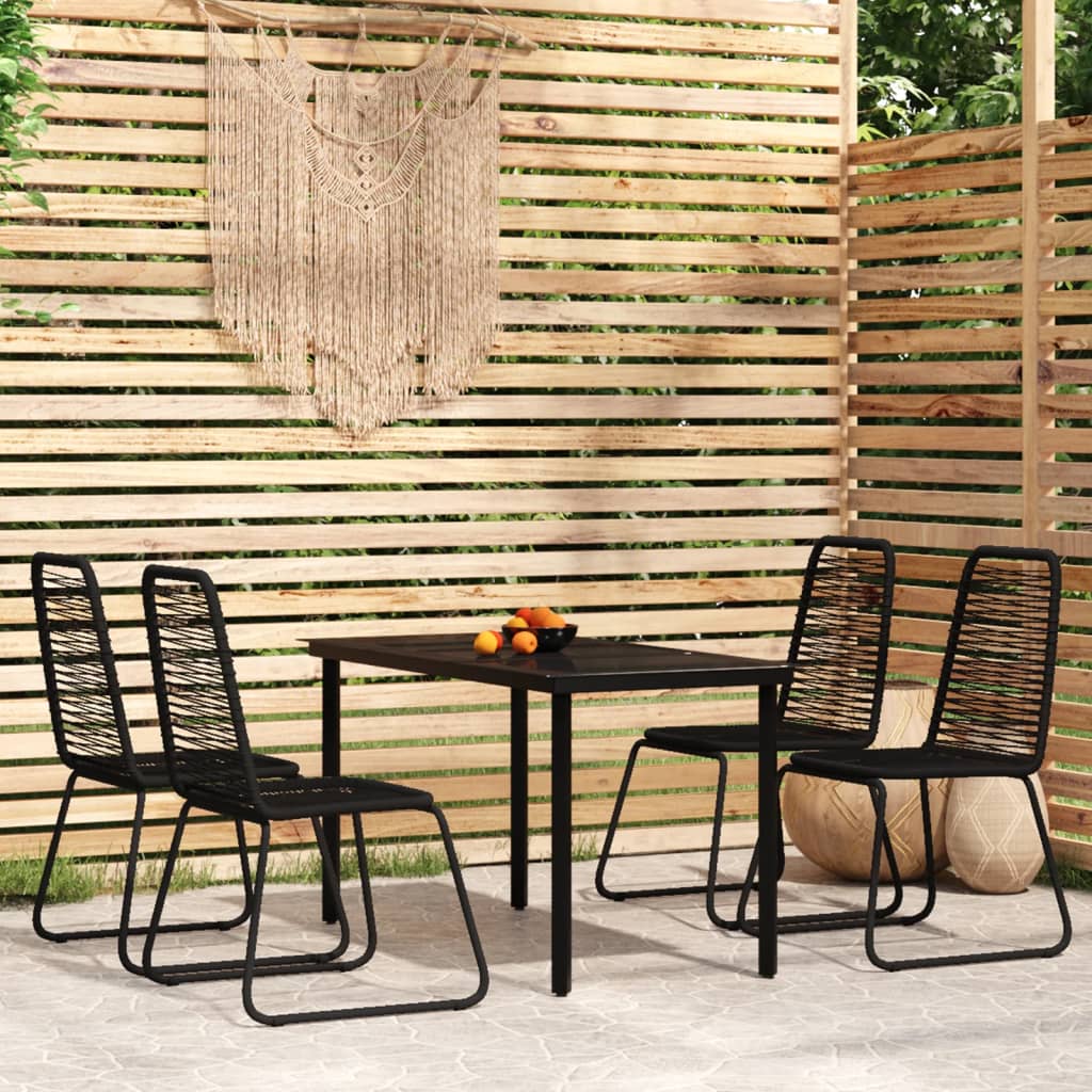 Set da Pranzo da Giardino 5 pz Nero | homemem39