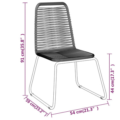 Set Mobili da Pranzo per Giardino 3 pz Nero - homemem39