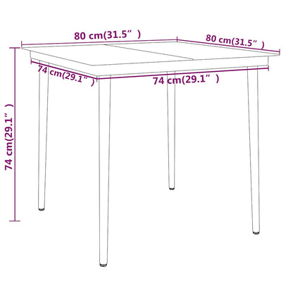 Set Mobili da Pranzo per Giardino 3 pz Nero | homemem39