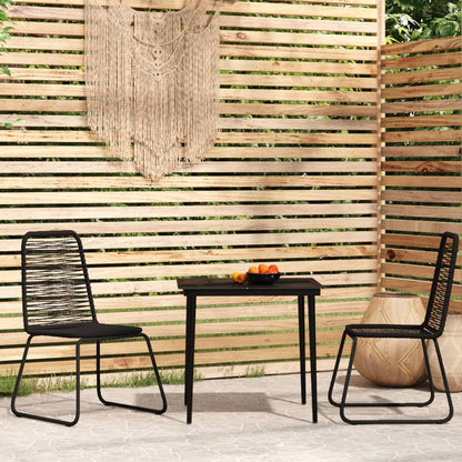 Set Mobili da Pranzo per Giardino 3 pz Nero | homemem39