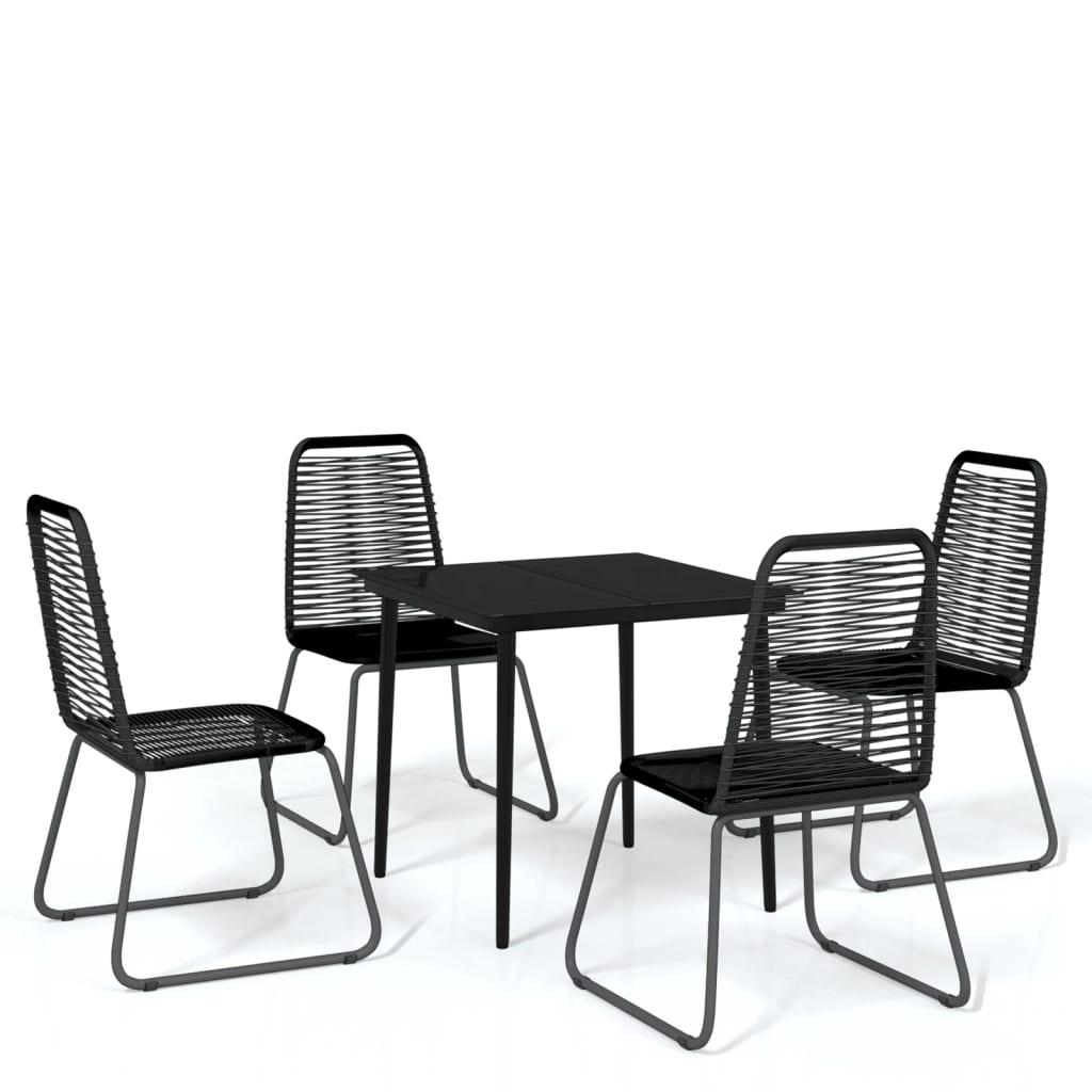 Set Mobili da Pranzo per Giardino 5 pz Nero | homemem39