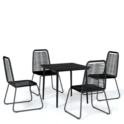 Set Mobili da Pranzo per Giardino 5 pz Nero | homemem39