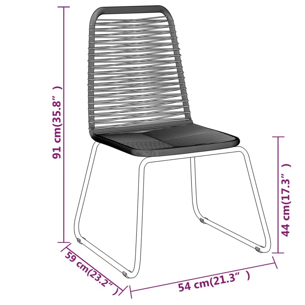 Set Mobili da Pranzo per Giardino 5 pz Nero | homemem39